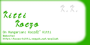 kitti koczo business card